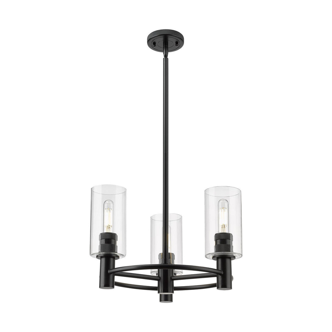 Innovations Downtown Urban 434-3CR-BK-G434-7CL Chandelier Light - Matte Black
