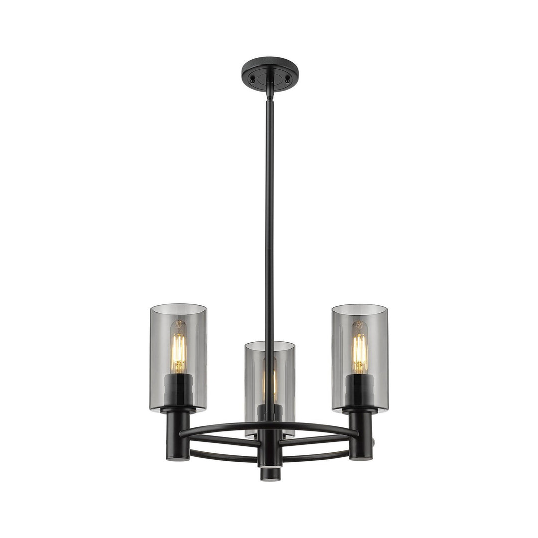 Innovations Downtown Urban 434-3CR-BK-G434-7SM Chandelier Light - Matte Black