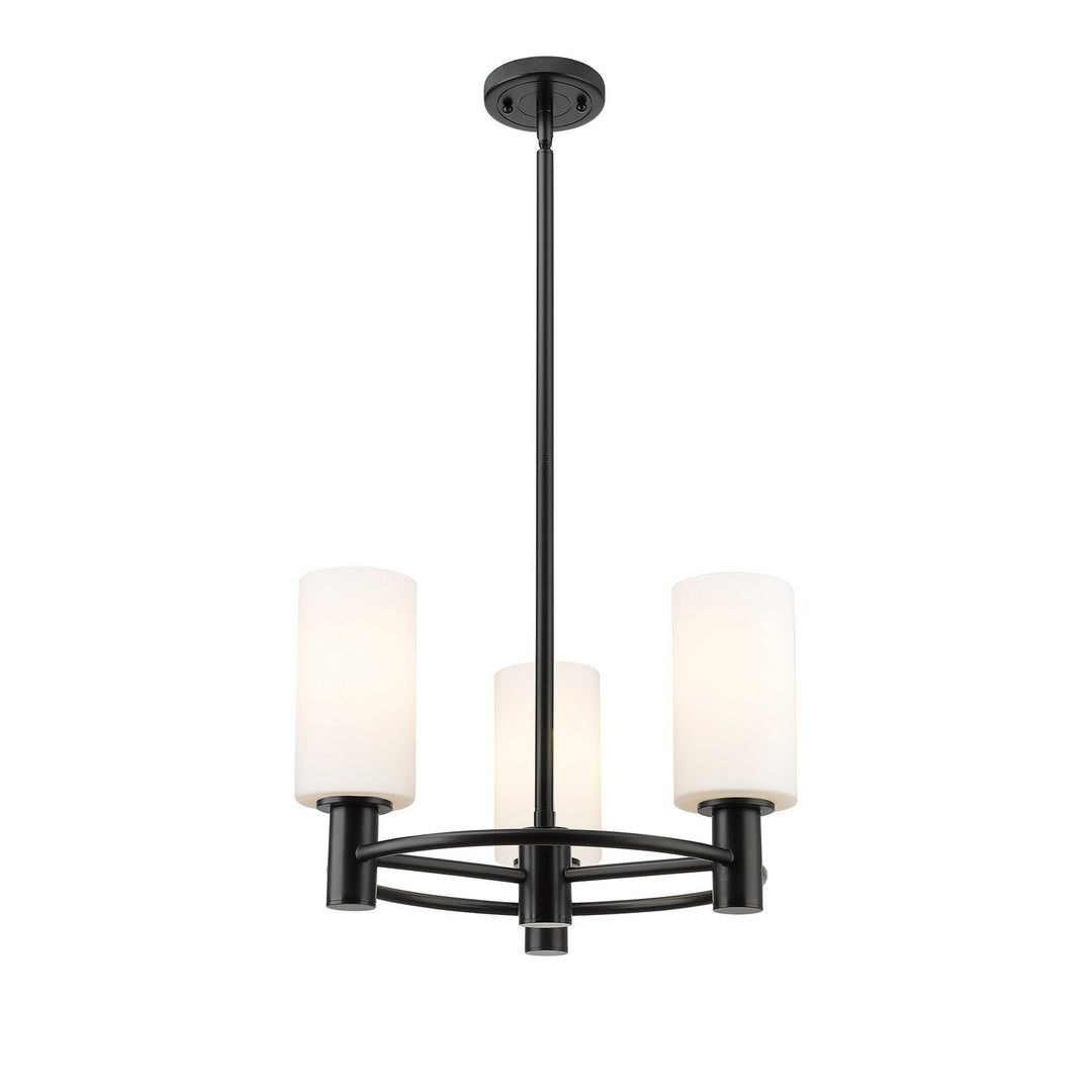 Innovations Downtown Urban 434-3CR-BK-G434-7WH Chandelier Light - Matte Black