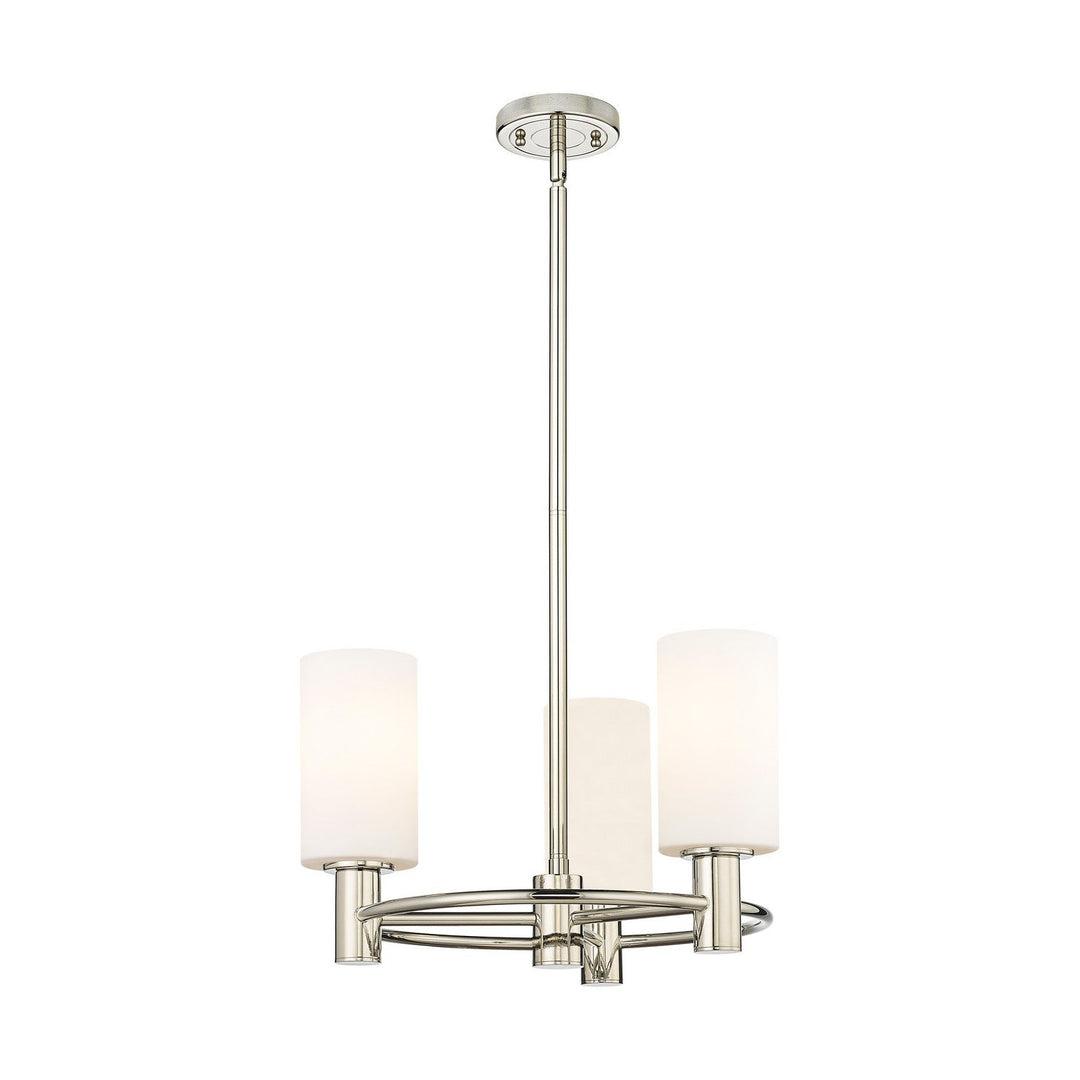 Innovations Downtown Urban 434-3CR-PN-G434-7WH Chandelier Light - Polished Nickel