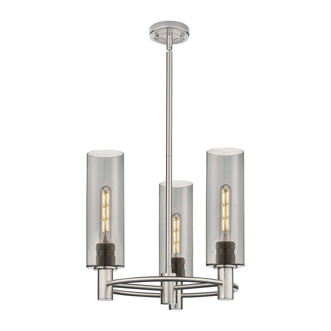 Innovations Downtown Urban 434-3CR-SN-G434-12SM Chandelier Light - Satin Nickel