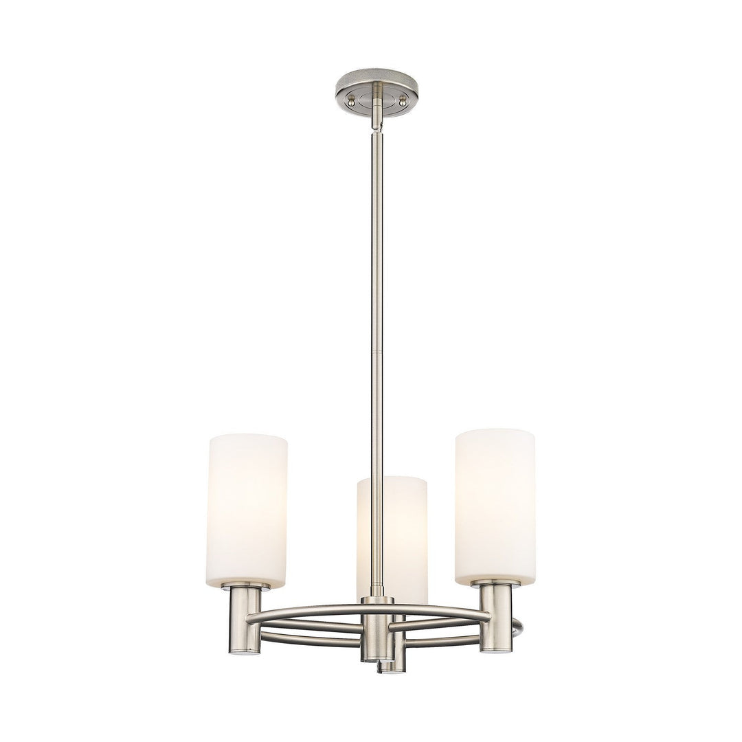 Innovations Downtown Urban 434-3CR-SN-G434-7WH Chandelier Light - Satin Nickel