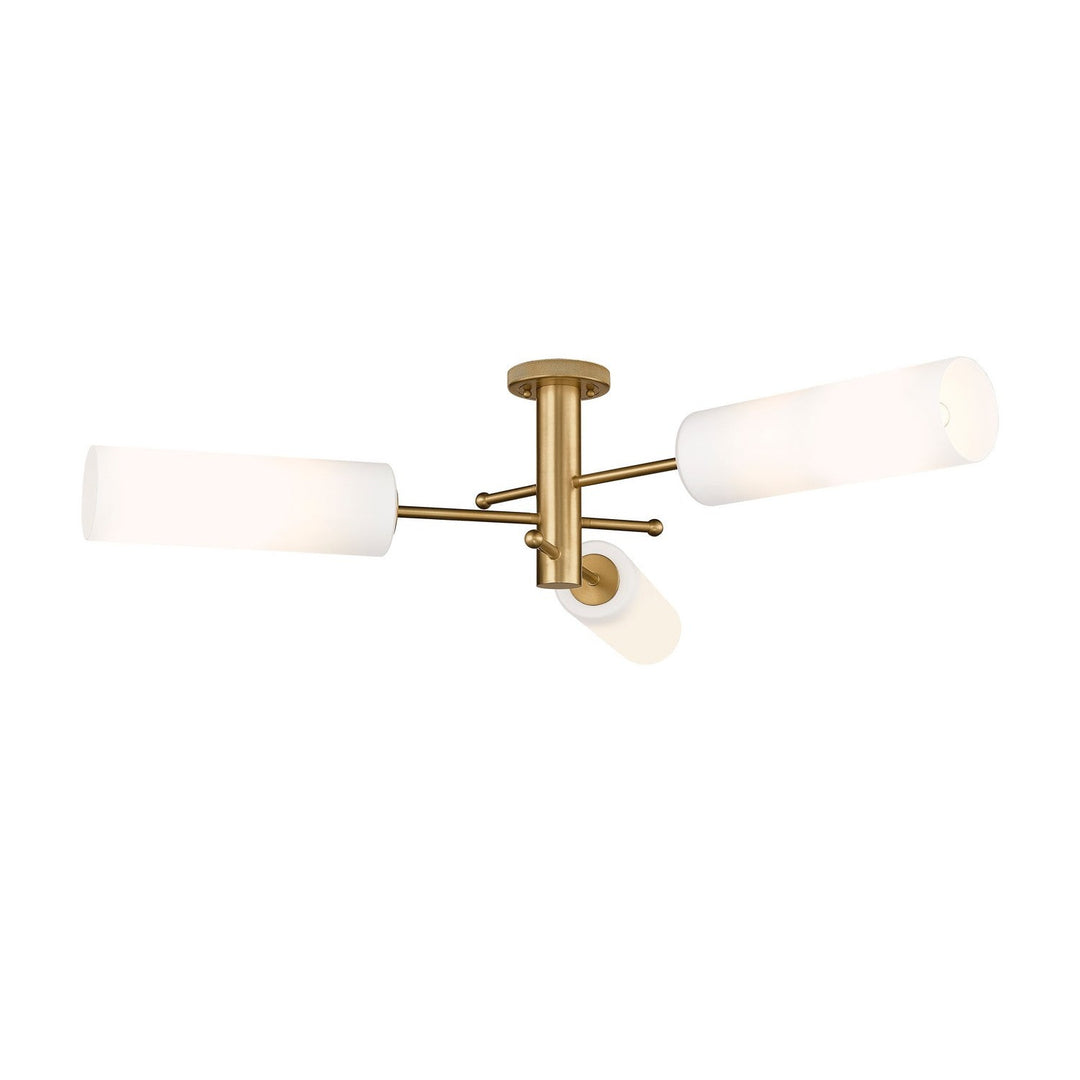 Innovations Downtown Urban 434-3F-BB-G434-12WH Ceiling Light - Brushed Brass