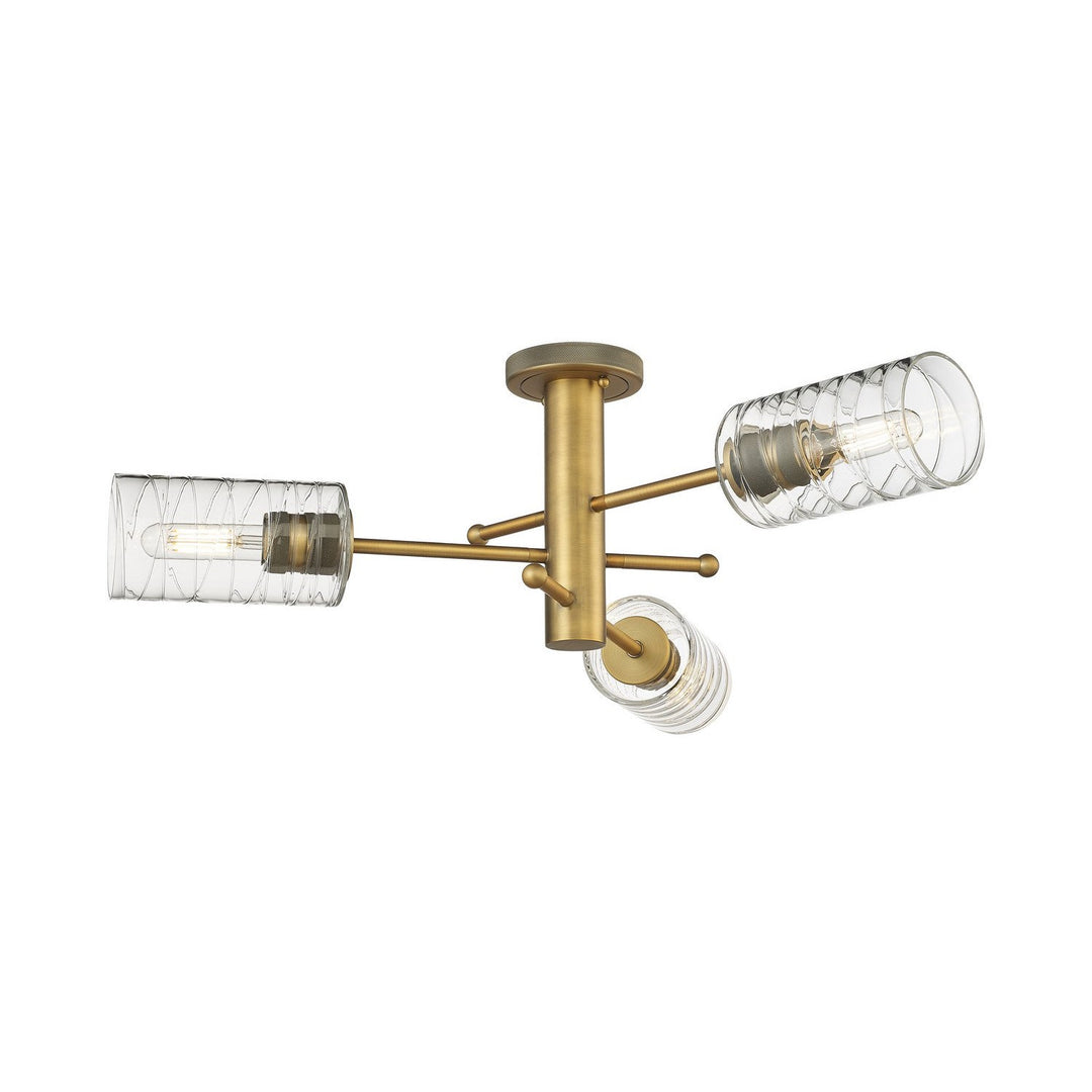 Innovations Downtown Urban 434-3F-BB-G434-7DE Ceiling Light - Brushed Brass
