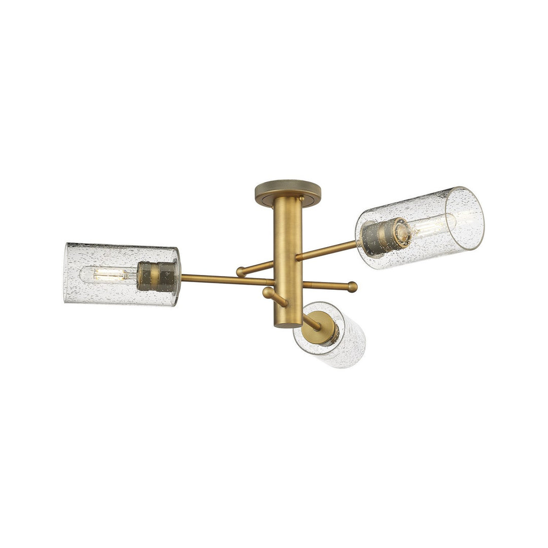 Innovations Downtown Urban 434-3F-BB-G434-7SDY Ceiling Light - Brushed Brass