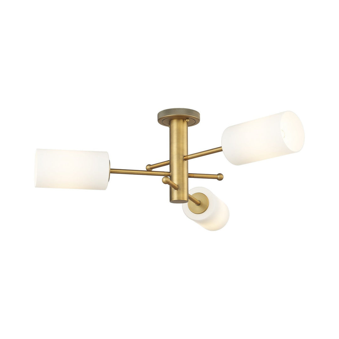 Innovations Downtown Urban 434-3F-BB-G434-7WH Ceiling Light - Brushed Brass