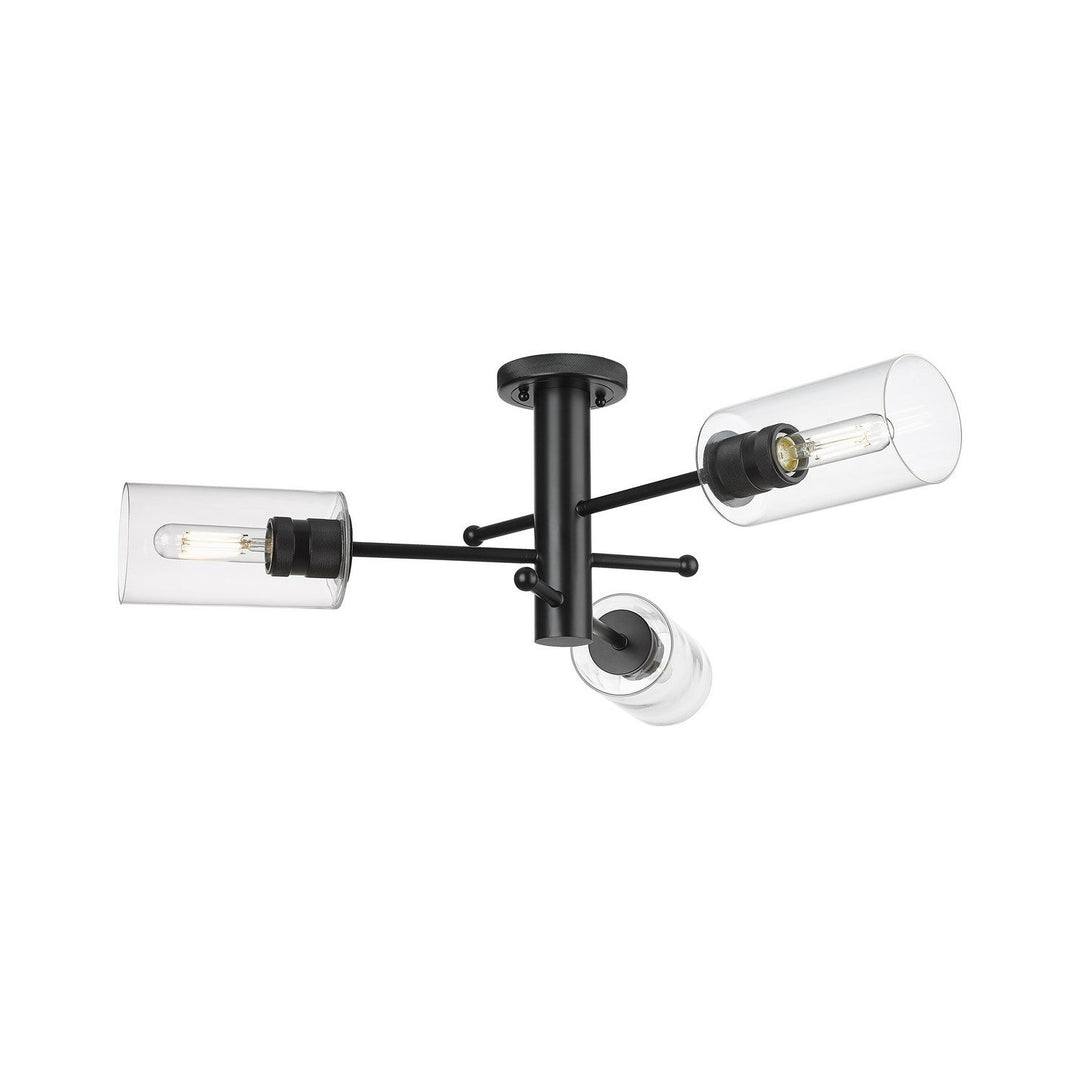 Innovations Downtown Urban 434-3F-BK-G434-7CL Ceiling Light - Matte Black