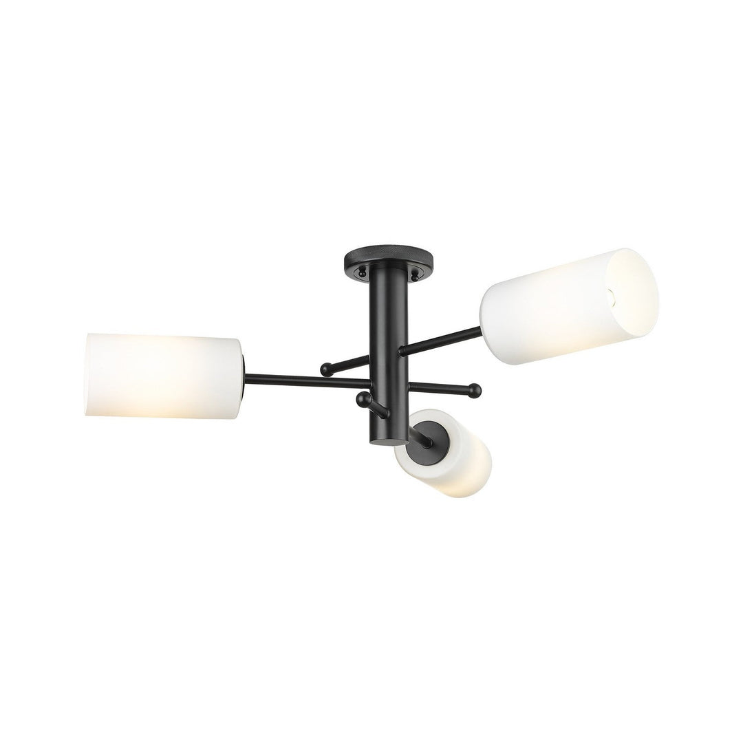 Innovations Downtown Urban 434-3F-BK-G434-7WH Ceiling Light - Matte Black