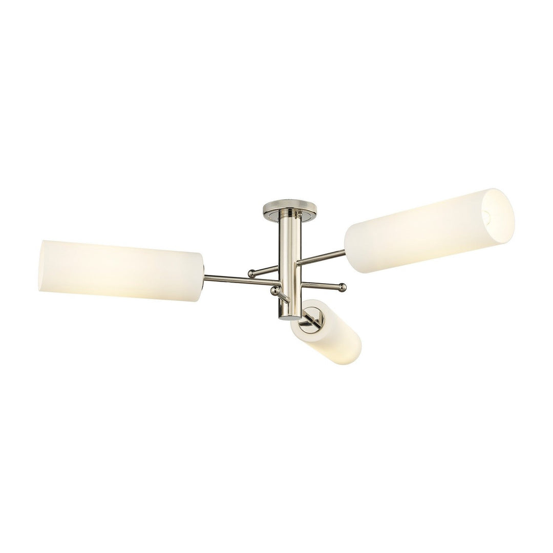 Innovations Downtown Urban 434-3F-PN-G434-12WH Ceiling Light - Polished Nickel