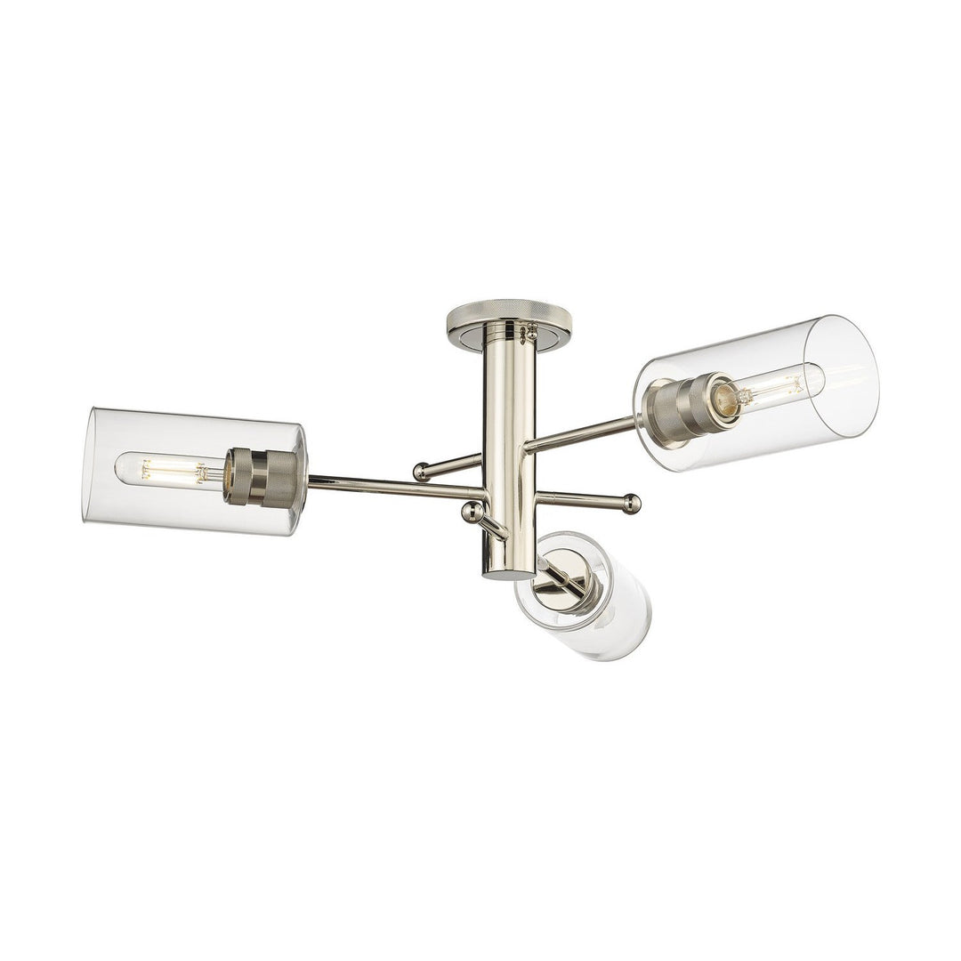 Innovations Downtown Urban 434-3F-PN-G434-7CL Ceiling Light - Polished Nickel