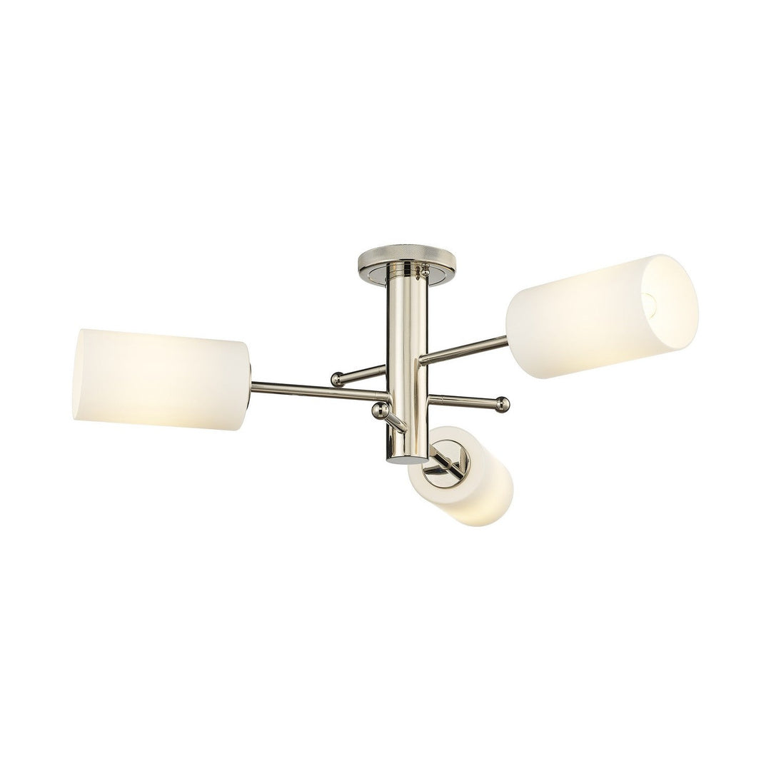 Innovations Downtown Urban 434-3F-PN-G434-7WH Ceiling Light - Polished Nickel