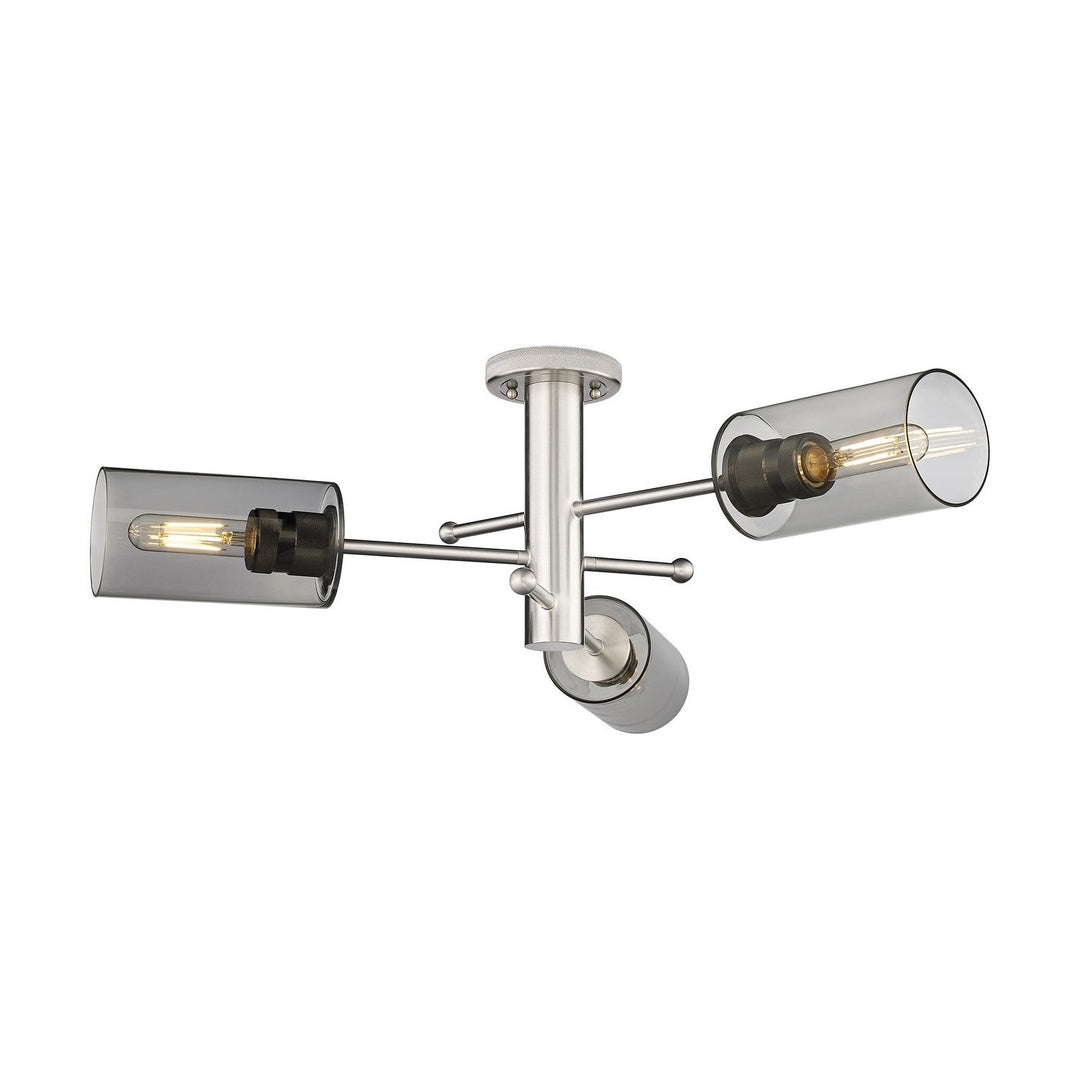 Innovations Downtown Urban 434-3F-SN-G434-7SM Ceiling Light - Satin Nickel