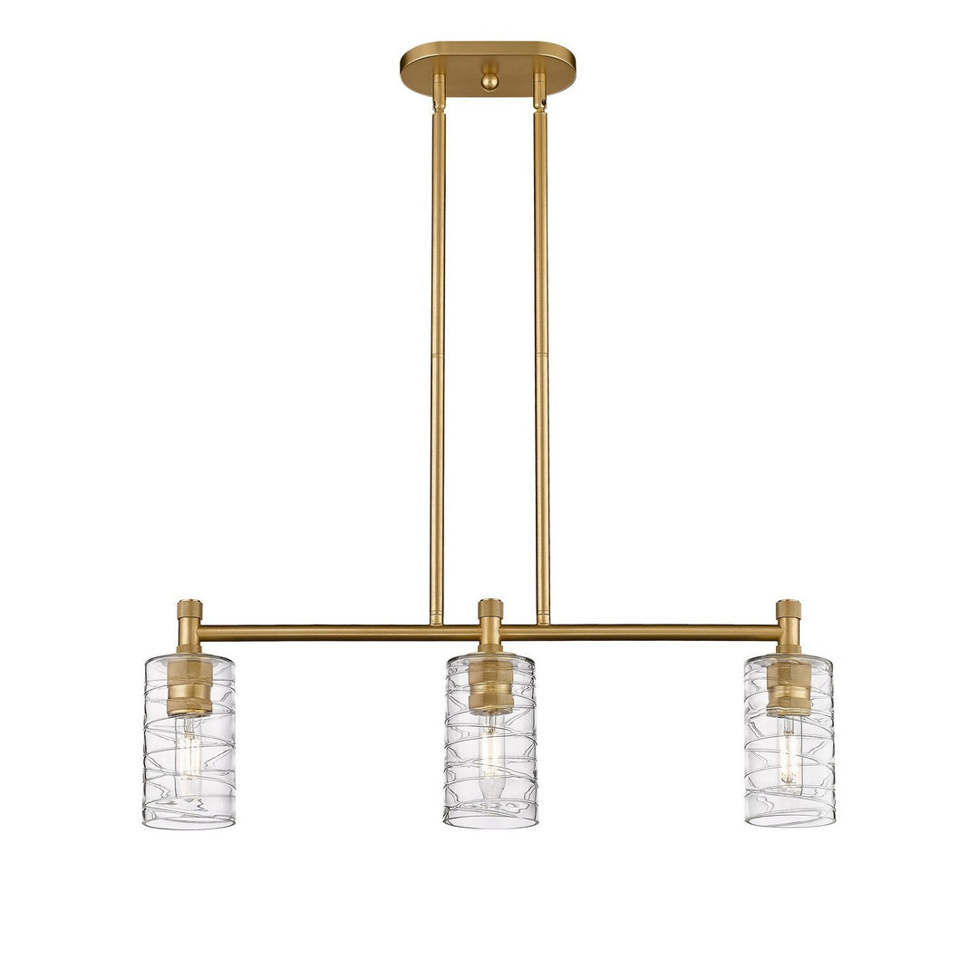 Innovations Downtown Urban 434-3I-BB-G434-7CL Pendant Light - Brushed Brass