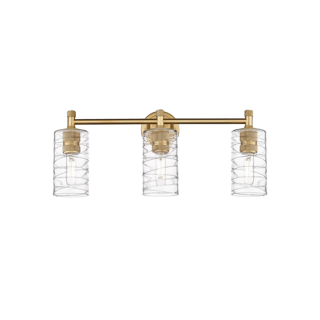 Innovations Downtown Urban 434-3W-BB-G434-7DE Bath Vanity Light 24 in. wide - Brushed Brass