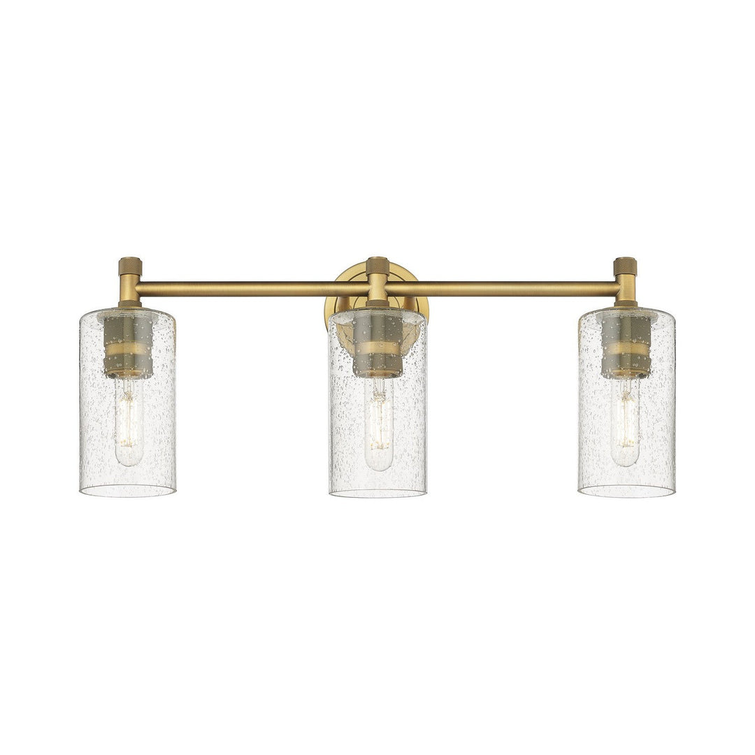 Innovations Downtown Urban 434-3W-BB-G434-7SDY Bath Vanity Light 24 in. wide - Brushed Brass