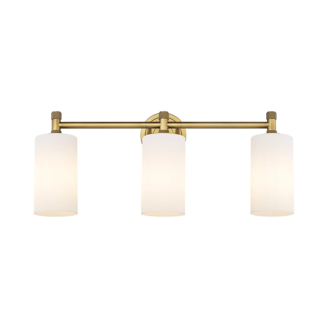 Innovations Downtown Urban 434-3W-BB-G434-7WH Bath Vanity Light 24 in. wide - Brushed Brass