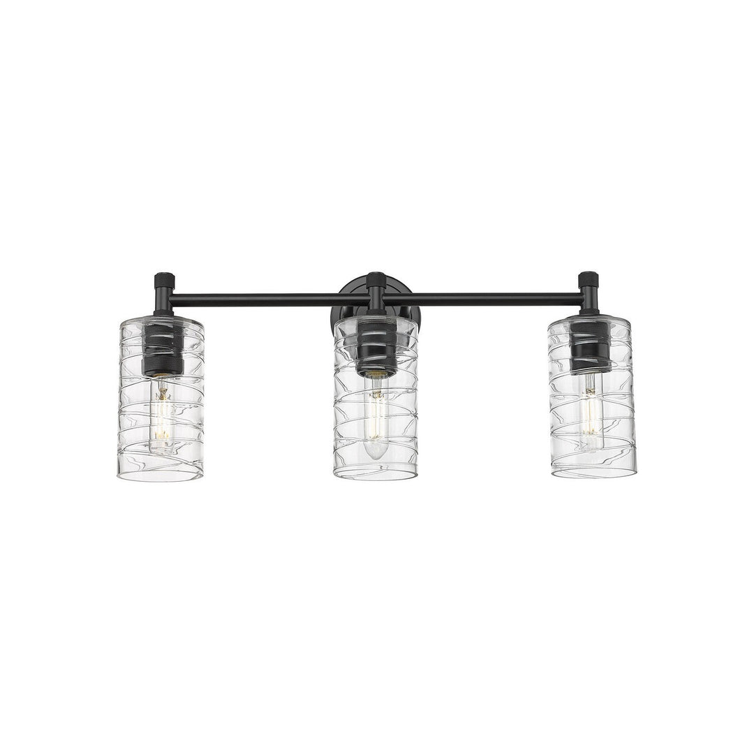 Innovations Downtown Urban 434-3W-BK-G434-7DE Bath Vanity Light 24 in. wide - Matte Black