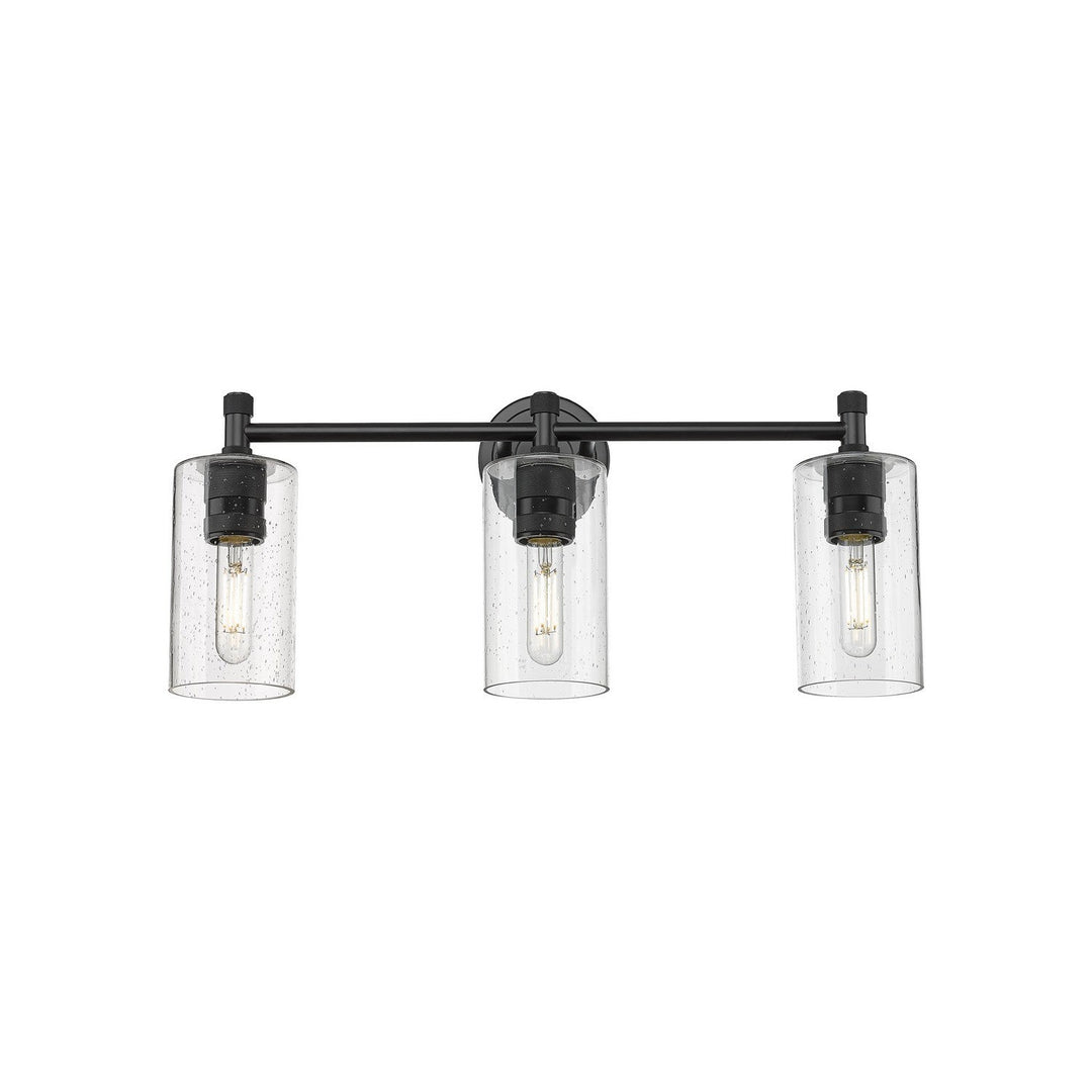 Innovations Downtown Urban 434-3W-BK-G434-7SDY Bath Vanity Light 24 in. wide - Matte Black