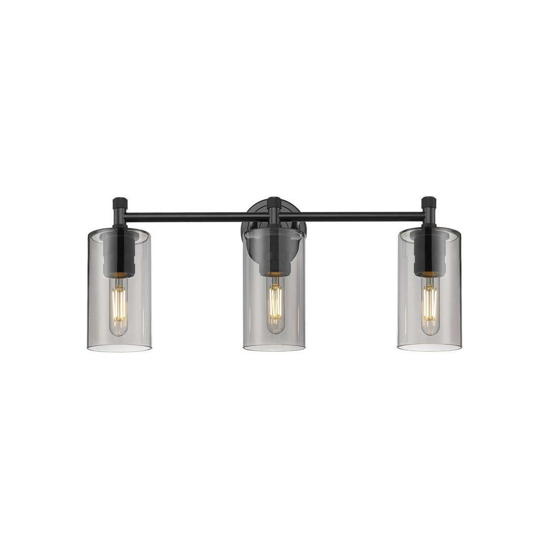 Innovations Downtown Urban 434-3W-BK-G434-7SM Bath Vanity Light 24 in. wide - Matte Black