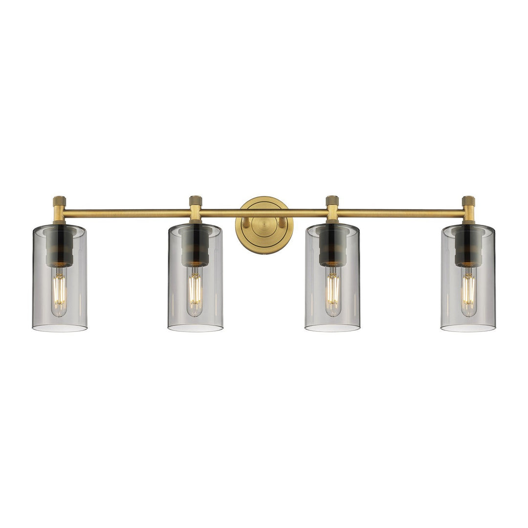 Innovations Downtown Urban 434-4W-BB-G434-7SM Bath Vanity Light 34 in. wide - Brushed Brass