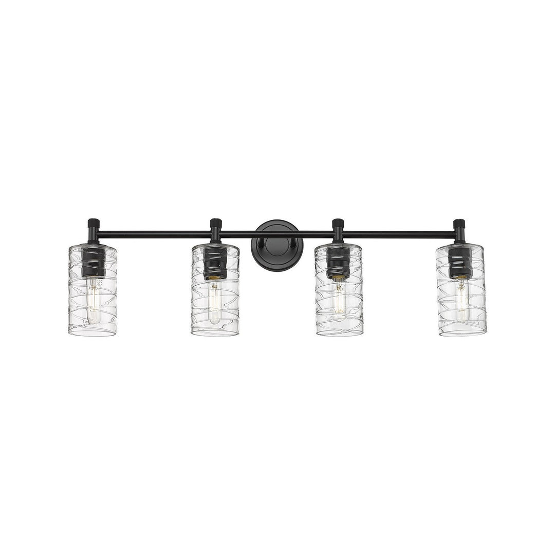 Innovations Downtown Urban 434-4W-BK-G434-7DE Bath Vanity Light 34 in. wide - Matte Black