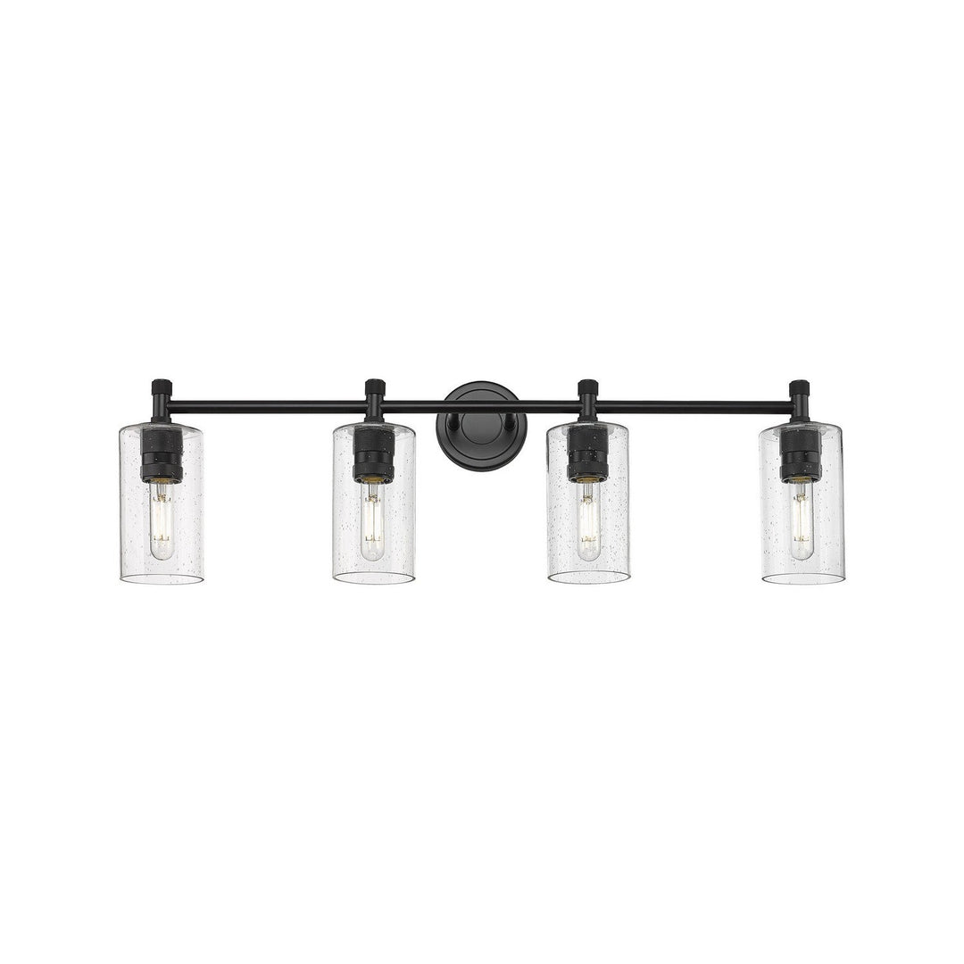 Innovations Downtown Urban 434-4W-BK-G434-7SDY Bath Vanity Light 34 in. wide - Matte Black