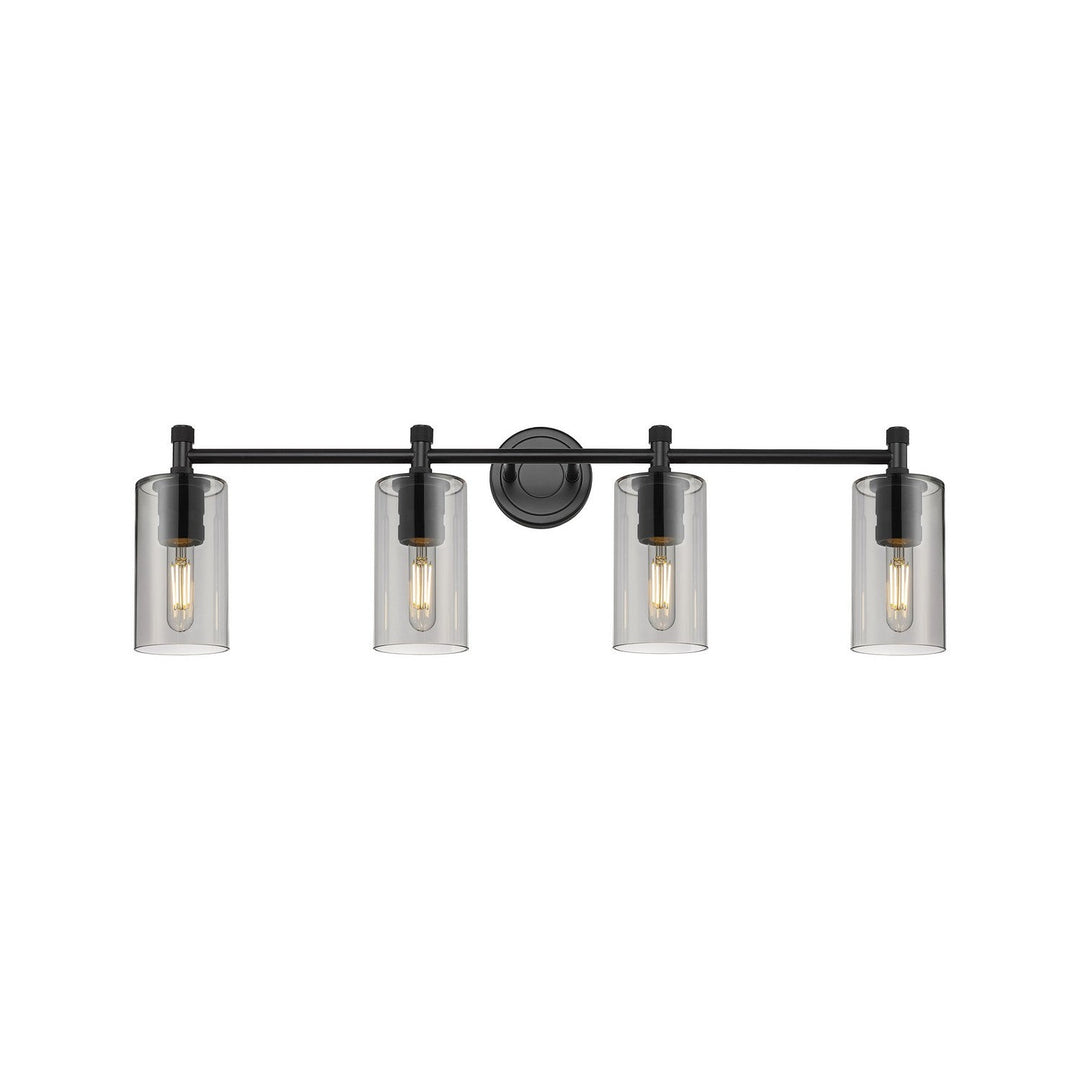 Innovations Downtown Urban 434-4W-BK-G434-7SM Bath Vanity Light 34 in. wide - Matte Black