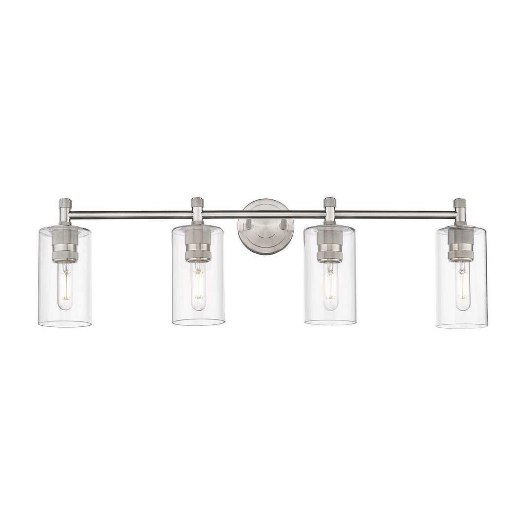 Innovations Downtown Urban 434-4W-SN-G434-7CL Bath Vanity Light 34 in. wide - Satin Nickel