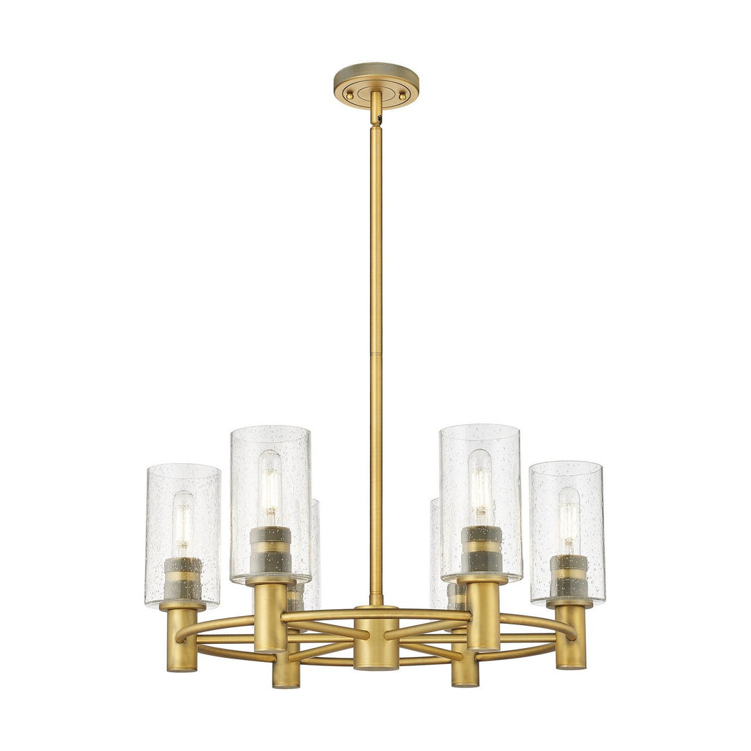 Innovations Downtown Urban 434-6CR-BB-G434-7SDY Chandelier Light - Brushed Brass