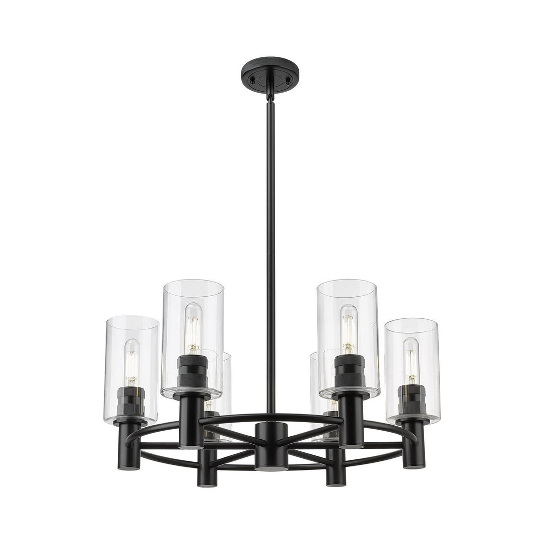 Innovations Downtown Urban 434-6CR-BK-G434-7CL Chandelier Light - Matte Black