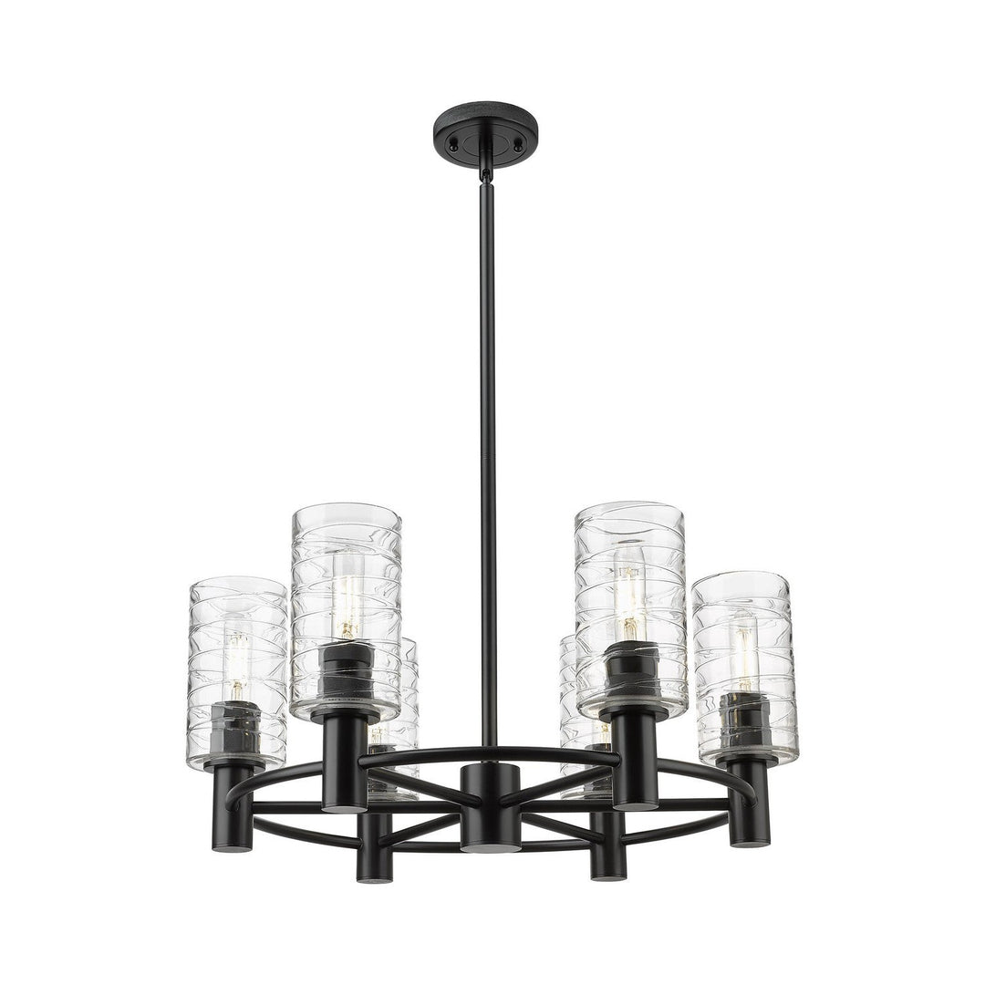 Innovations Downtown Urban 434-6CR-BK-G434-7DE Chandelier Light - Matte Black