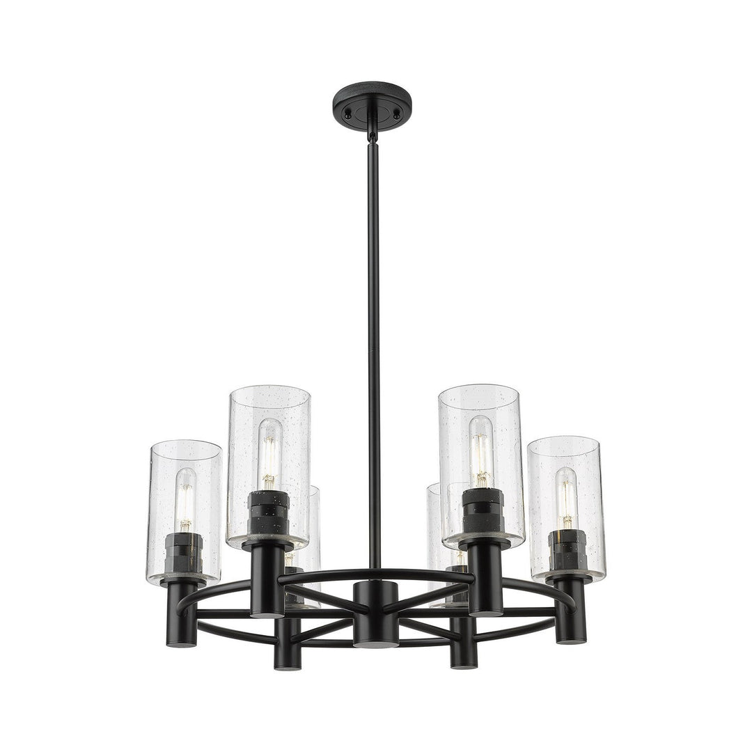 Innovations Downtown Urban 434-6CR-BK-G434-7SDY Chandelier Light - Matte Black