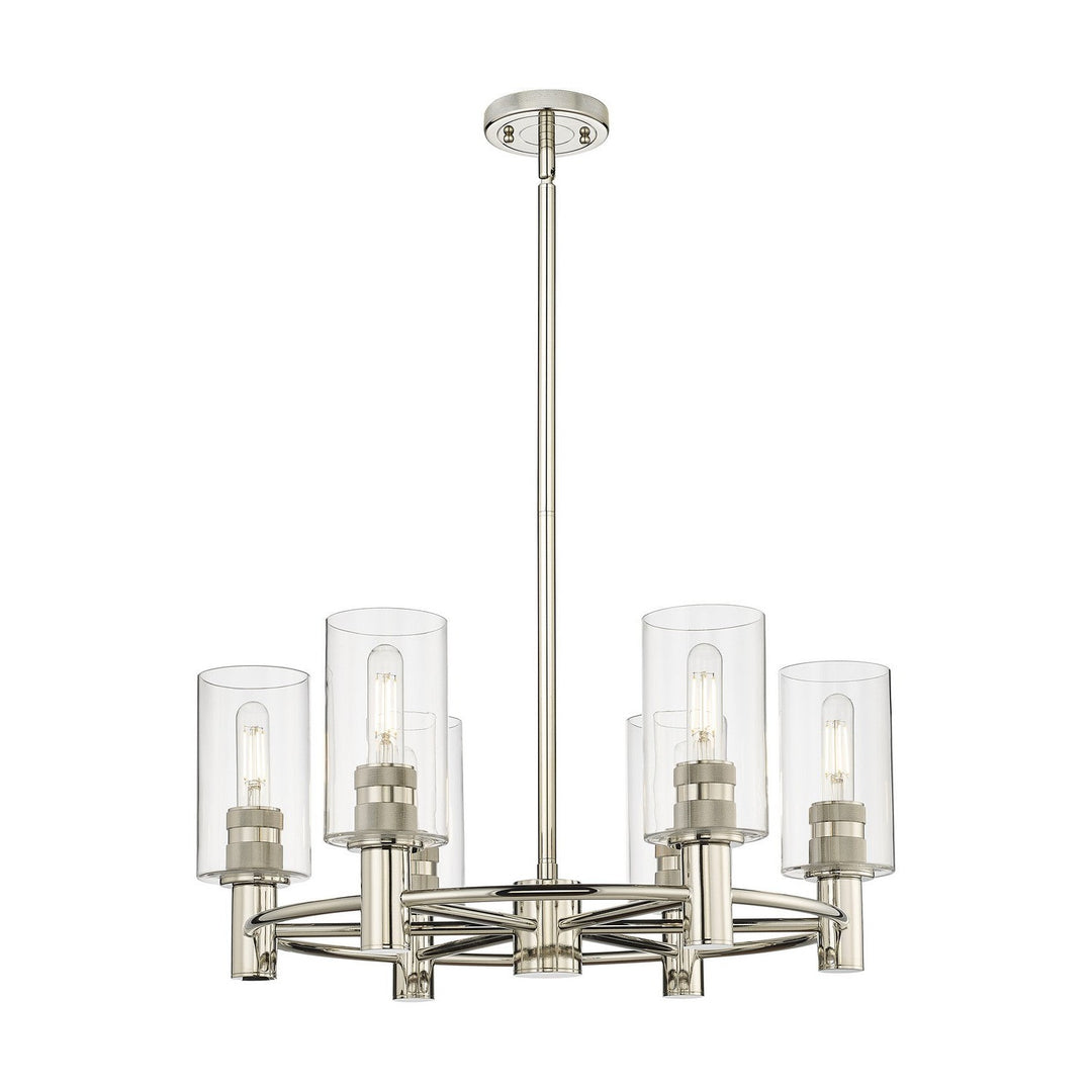 Innovations Downtown Urban 434-6CR-PN-G434-7CL Chandelier Light - Polished Nickel