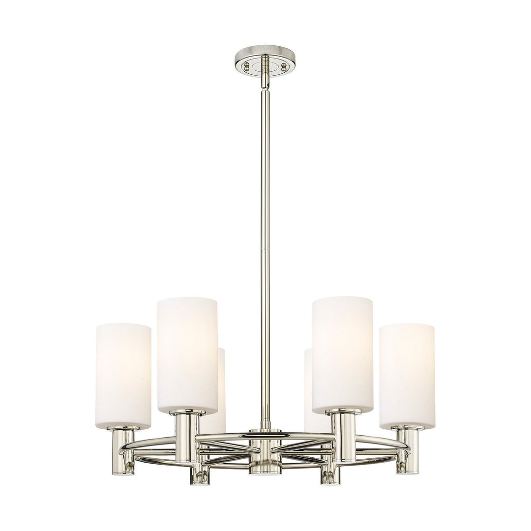 Innovations Downtown Urban 434-6CR-PN-G434-7WH Chandelier Light - Polished Nickel