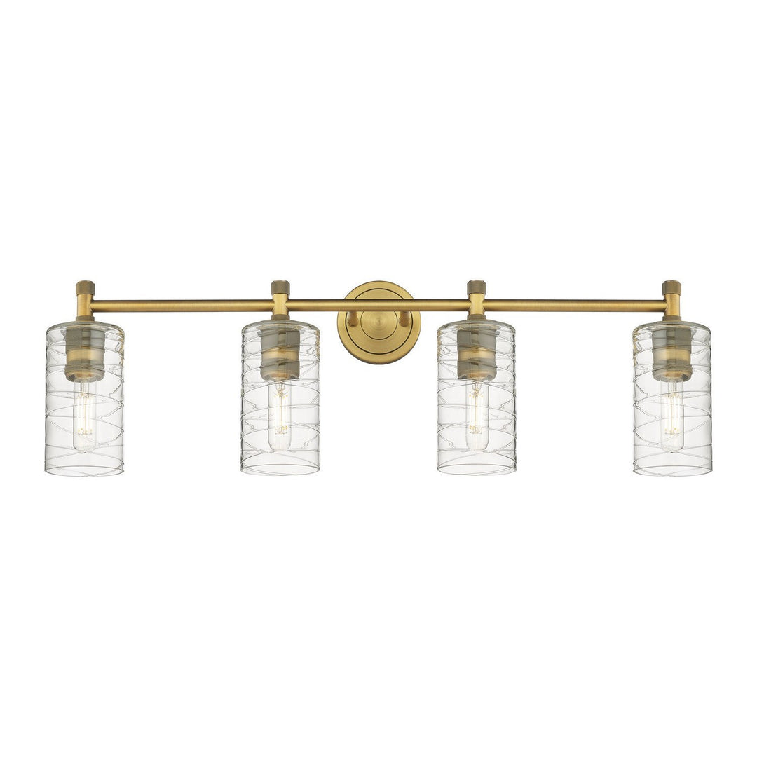 Innovations Downtown Urban 434-4W-BB-G434-7DE Bath Vanity Light 34 in. wide - Brushed Brass