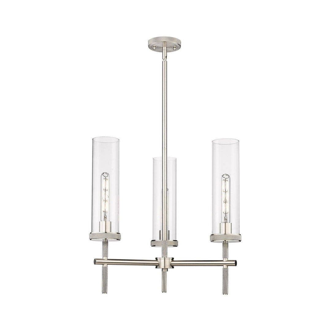 Innovations Downtown Urban 471-3CR-SN-G471-12CL Chandelier Light - Satin Nickel