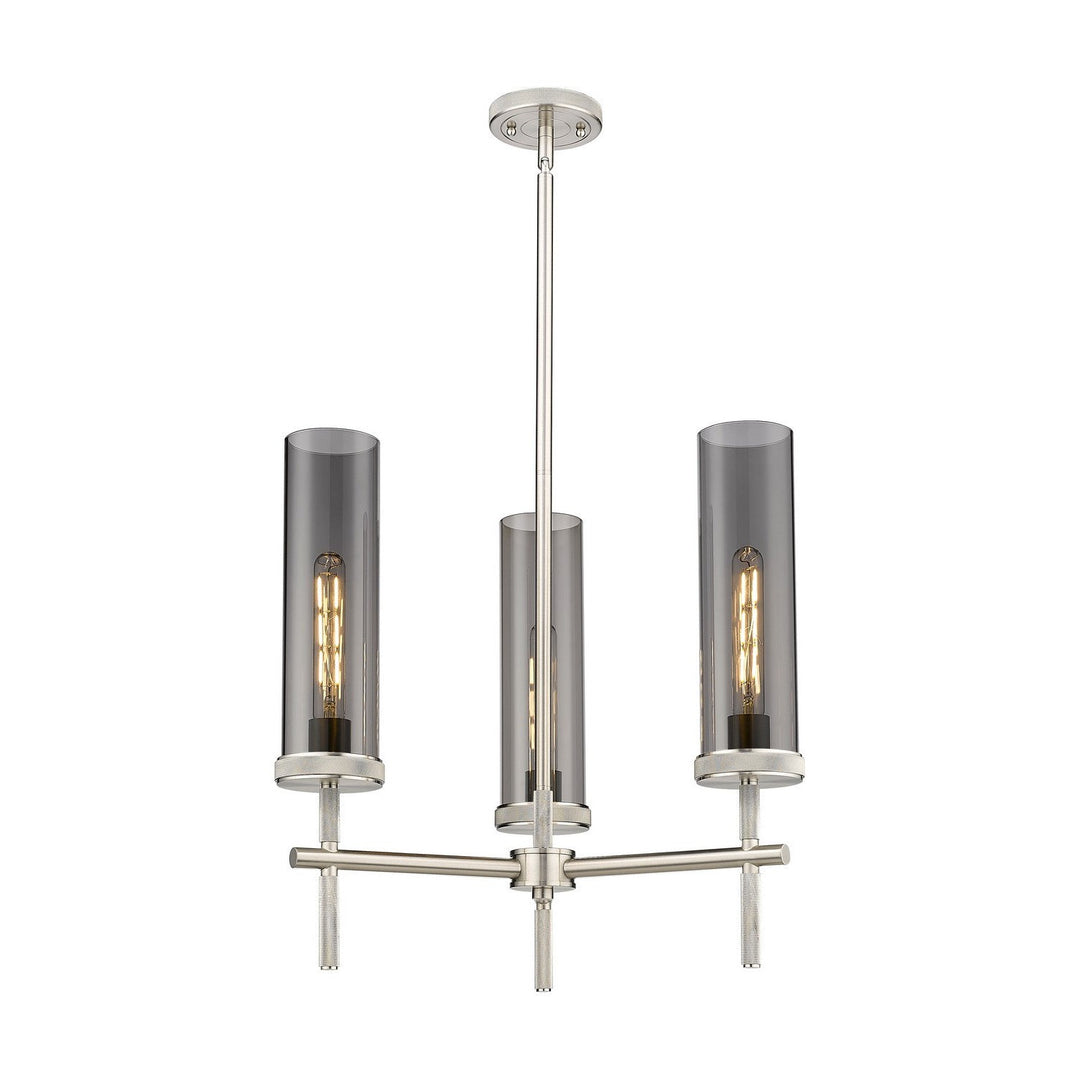 Innovations Downtown Urban 471-3CR-SN-G471-12SM Chandelier Light - Satin Nickel