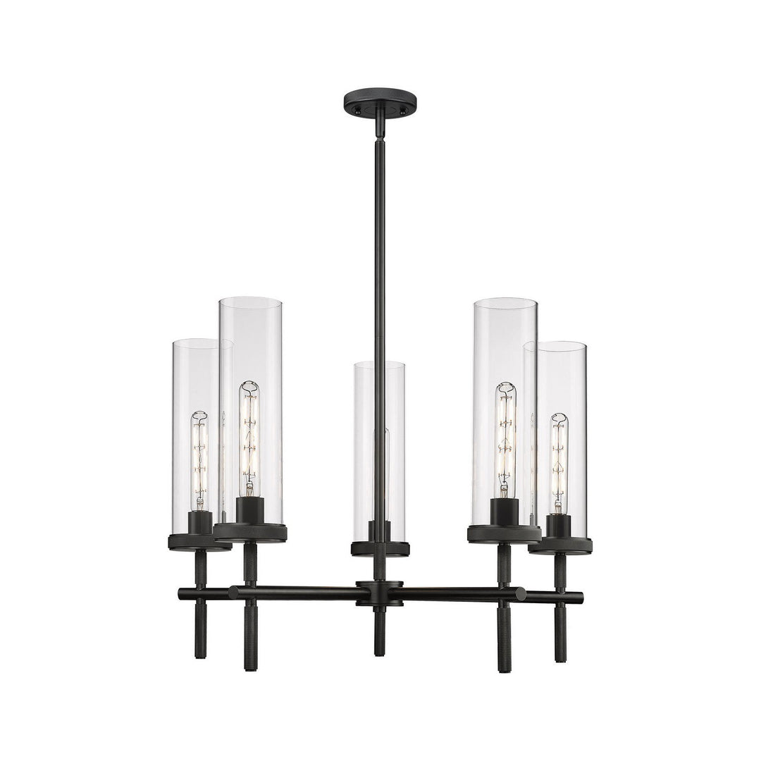 Innovations Downtown Urban 471-5CR-BK-G471-12CL Chandelier Light - Matte Black