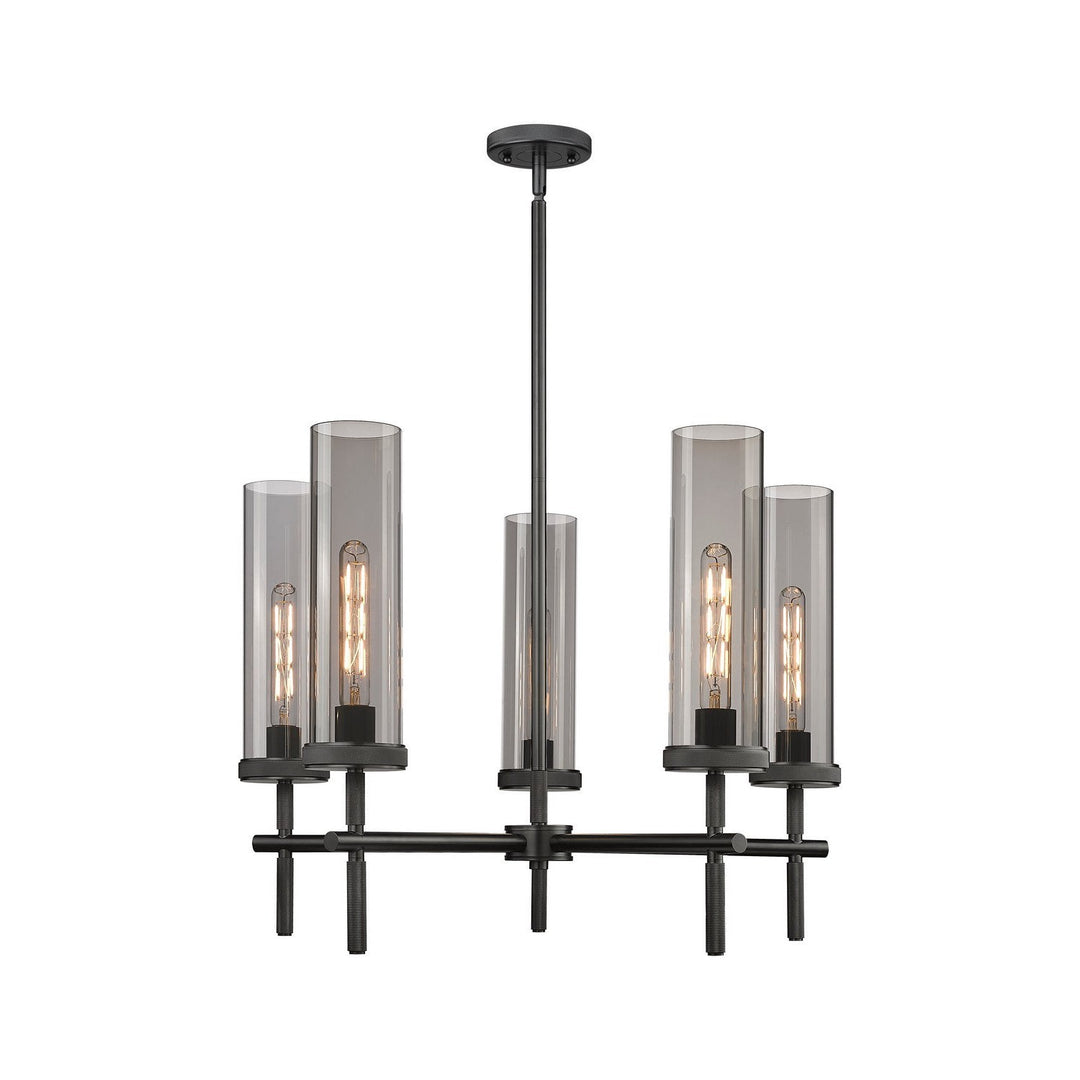 Innovations Downtown Urban 471-5CR-BK-G471-12SM Chandelier Light - Matte Black