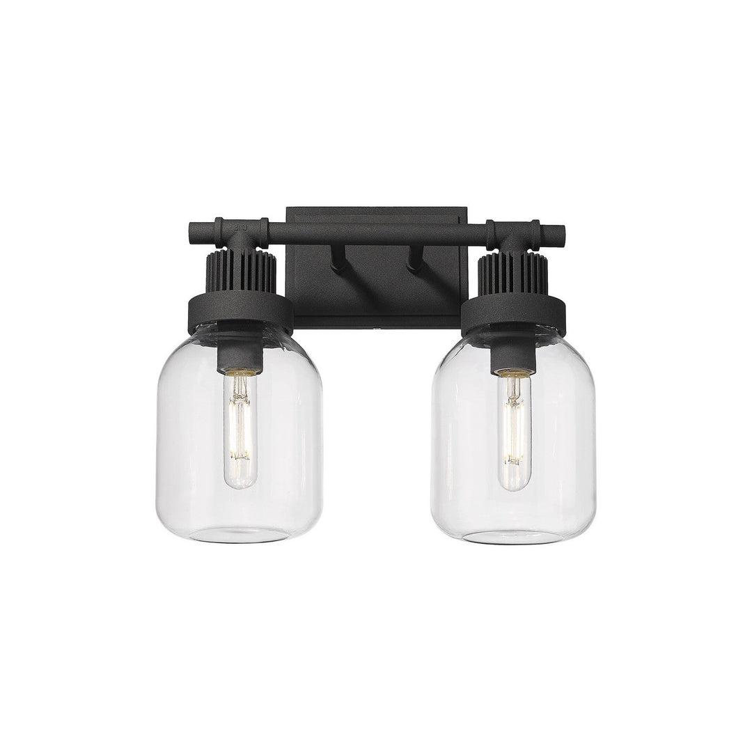 Innovations Downtown Urban 472-2W-TBK-G472-6CL Bath Vanity Light 15 in. wide - Textured Black