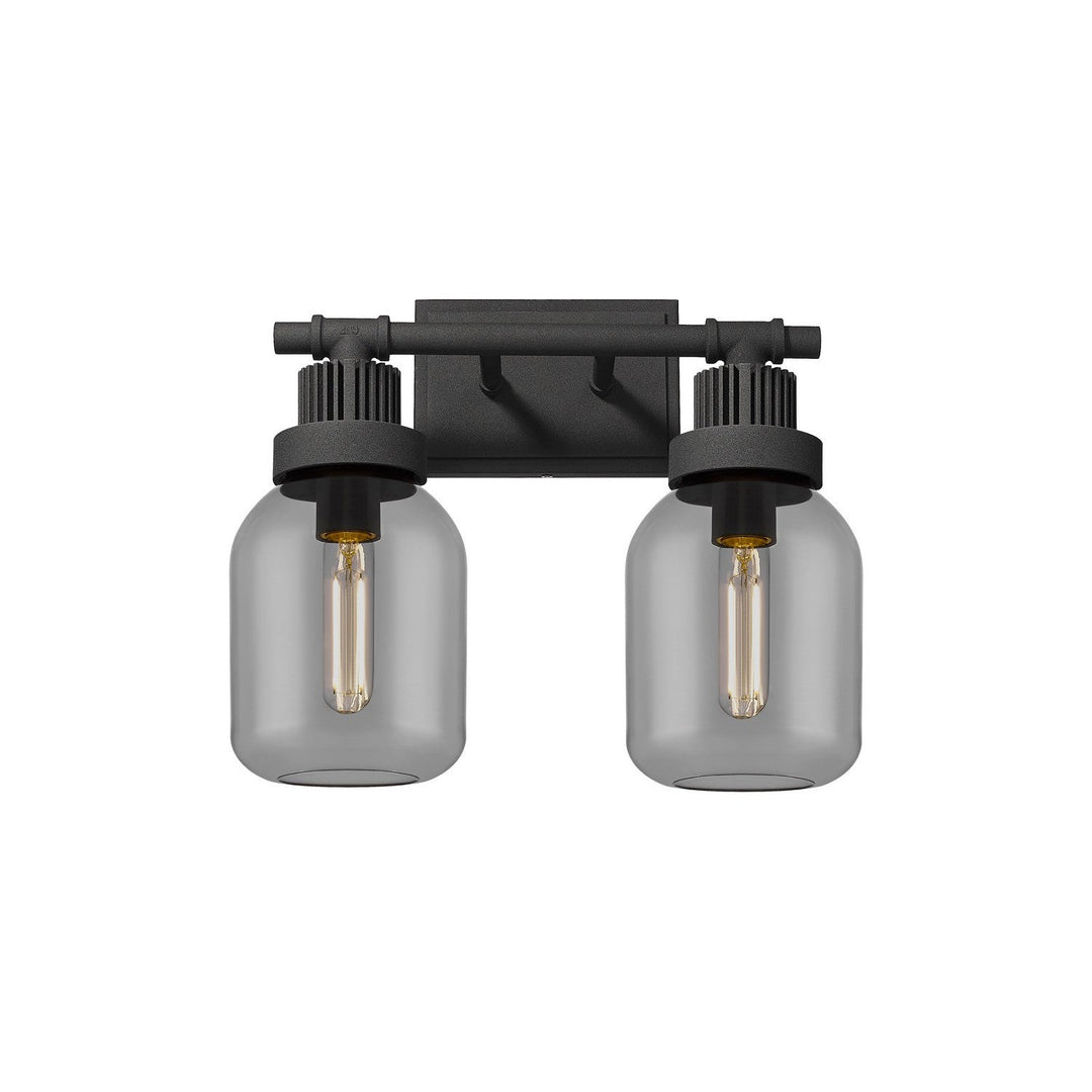 Innovations Downtown Urban 472-2W-TBK-G472-6SM Bath Vanity Light 15 in. wide - Textured Black