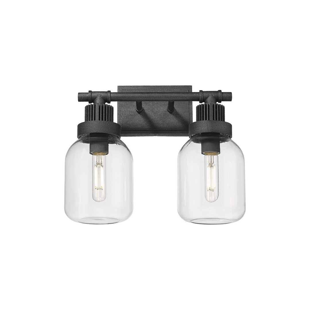 Innovations Downtown Urban 472-2W-WZ-G472-6CL Bath Vanity Light 15 in. wide - Weathered Zinc