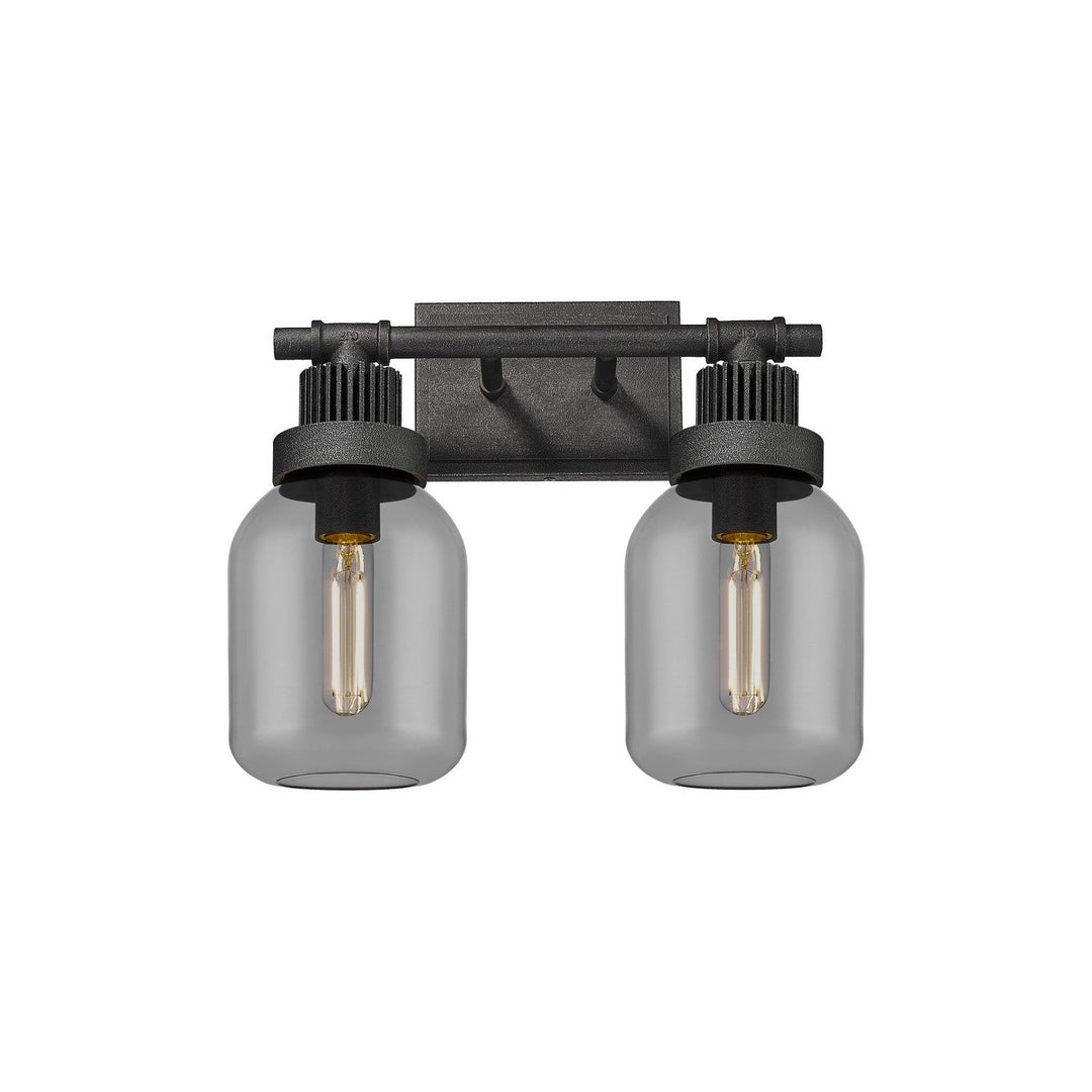 Innovations Downtown Urban 472-2W-WZ-G472-6SM Bath Vanity Light 15 in. wide - Weathered Zinc