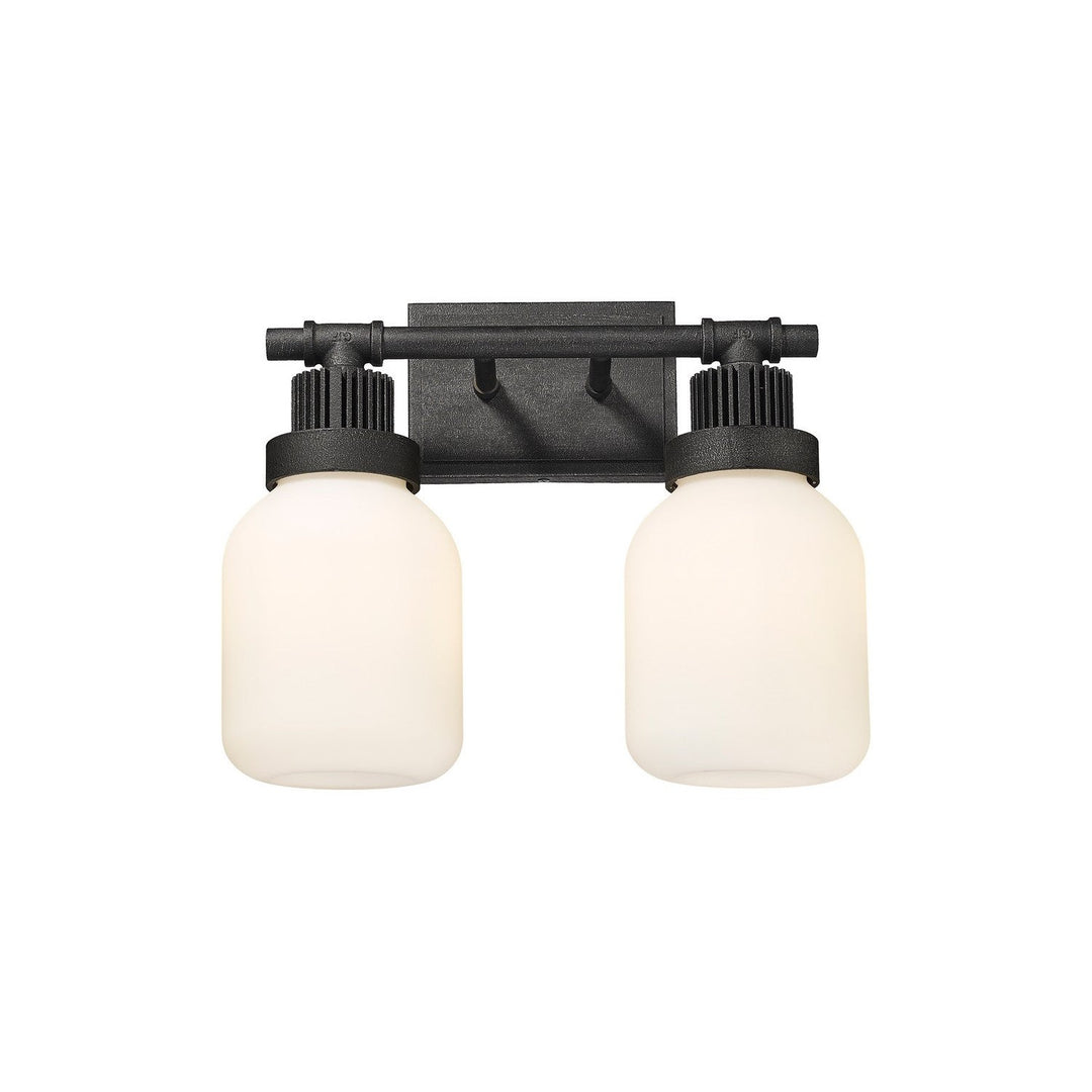 Innovations Downtown Urban 472-2W-WZ-G472-6WH Bath Vanity Light 15 in. wide - Weathered Zinc