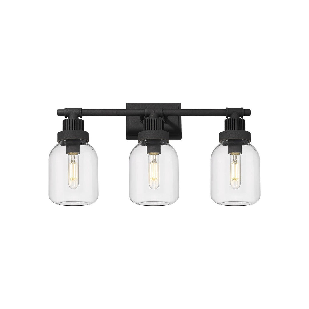 Innovations Downtown Urban 472-3W-TBK-G472-6CL Bath Vanity Light 24 in. wide - Textured Black