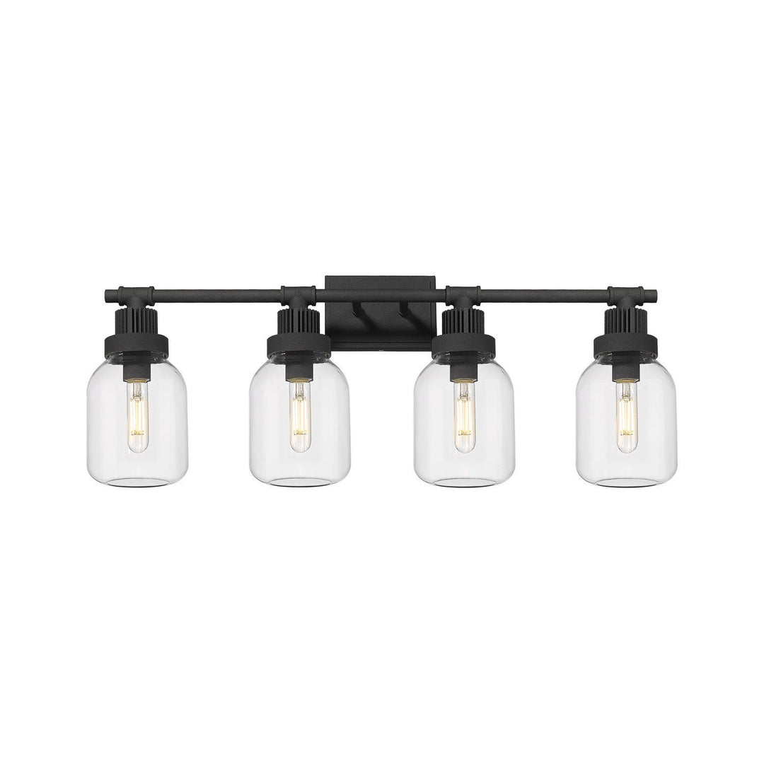 Innovations Downtown Urban 472-4W-TBK-G472-6CL Bath Vanity Light 34 in. wide - Textured Black