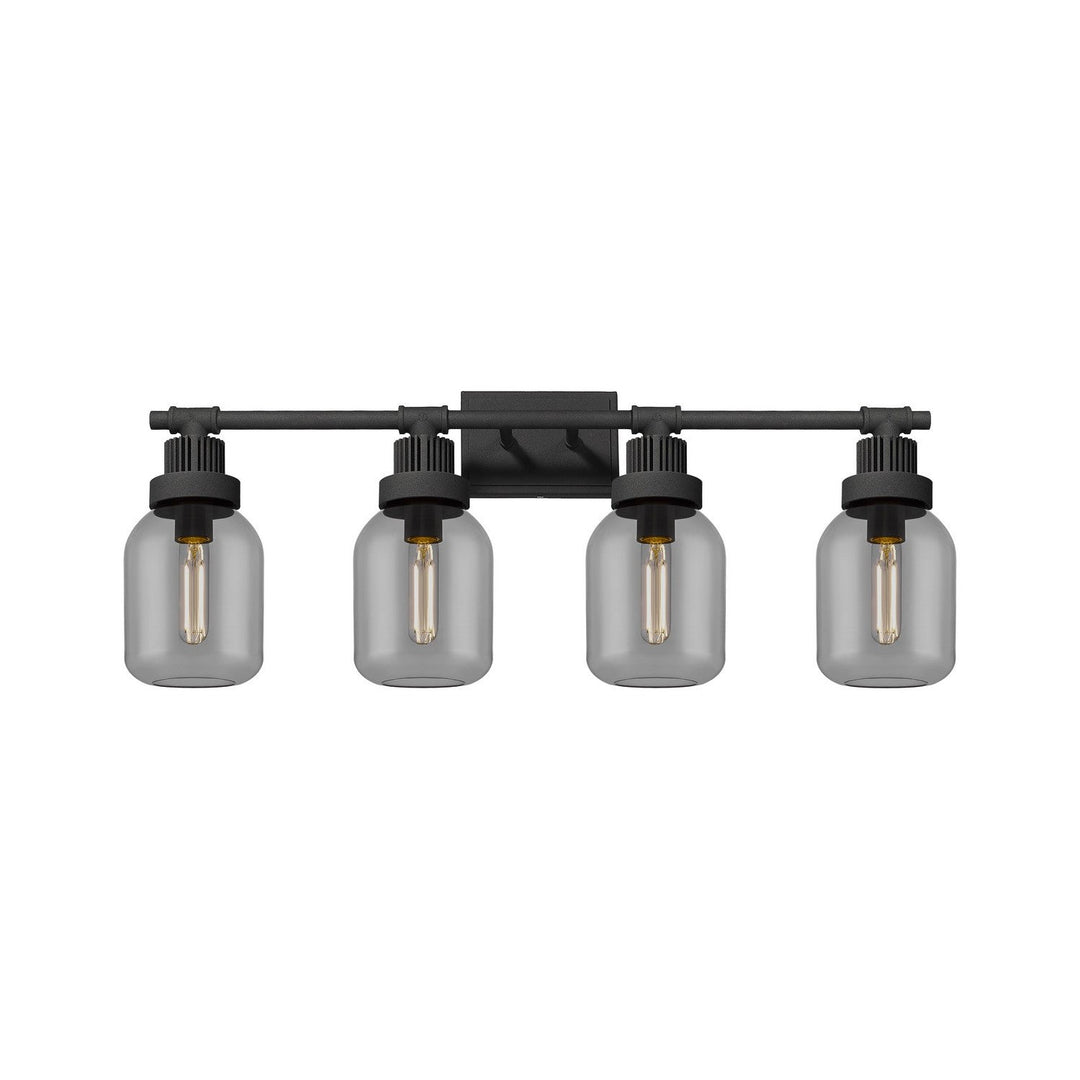 Innovations Downtown Urban 472-4W-TBK-G472-6SM Bath Vanity Light 34 in. wide - Textured Black