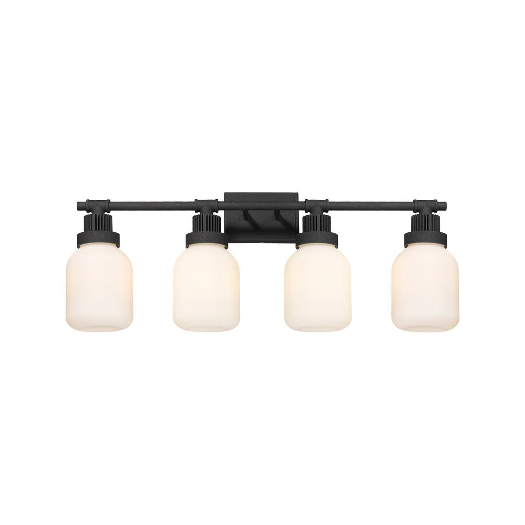 Innovations Downtown Urban 472-4W-TBK-G472-6WH Bath Vanity Light 34 in. wide - Textured Black