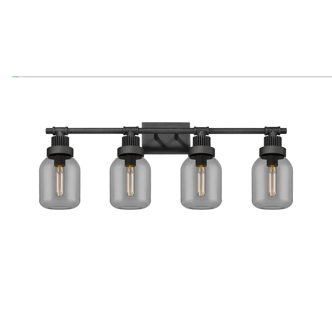 Innovations Downtown Urban 472-4W-WZ-G472-6SM Bath Vanity Light 34 in. wide - Weathered Zinc