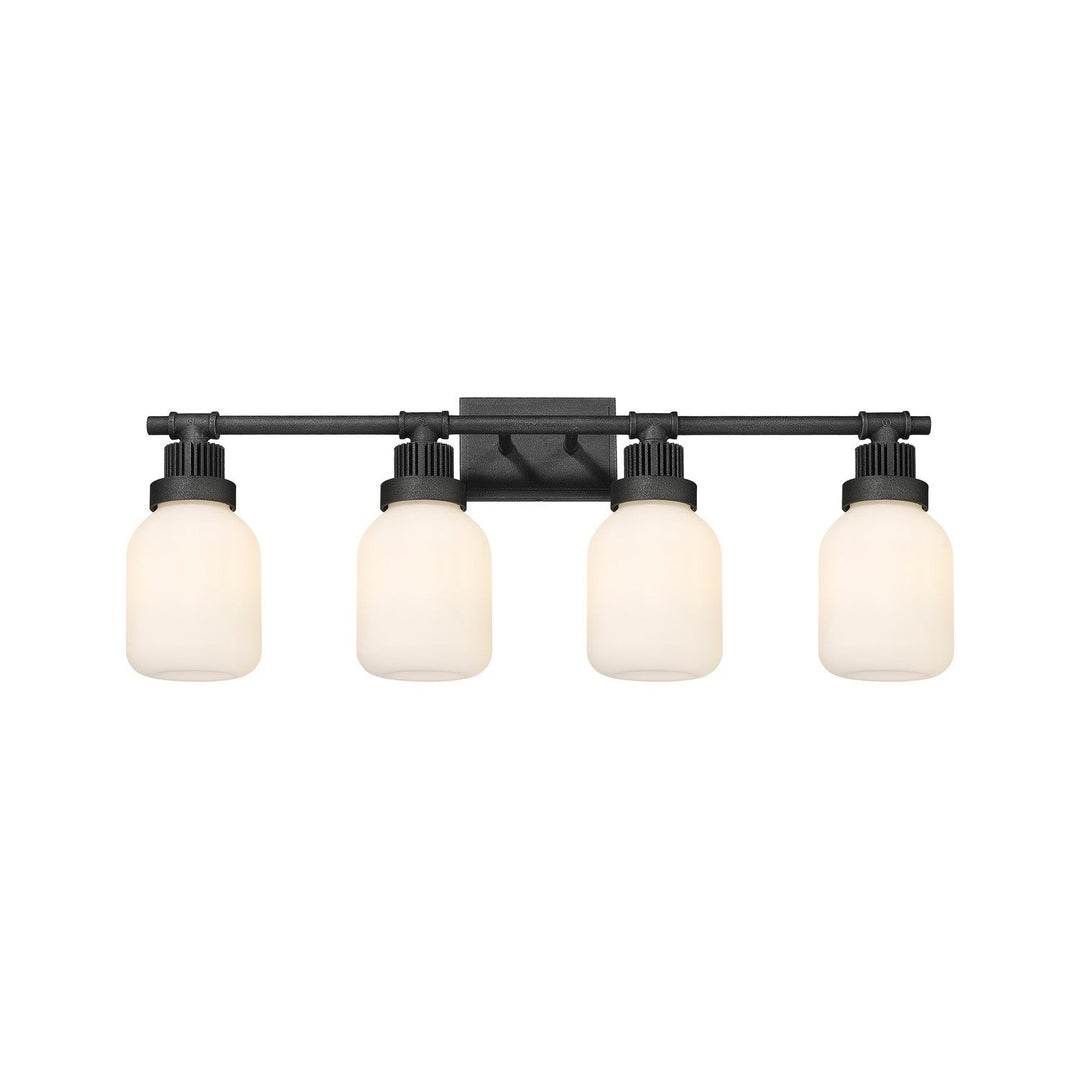 Innovations Downtown Urban 472-4W-WZ-G472-6WH Bath Vanity Light 34 in. wide - Weathered Zinc